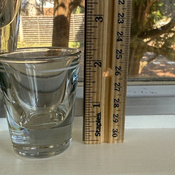 5 Vintage Libbey Shot Glasses Pour Line Heavy Clear - Picture 8 of 9